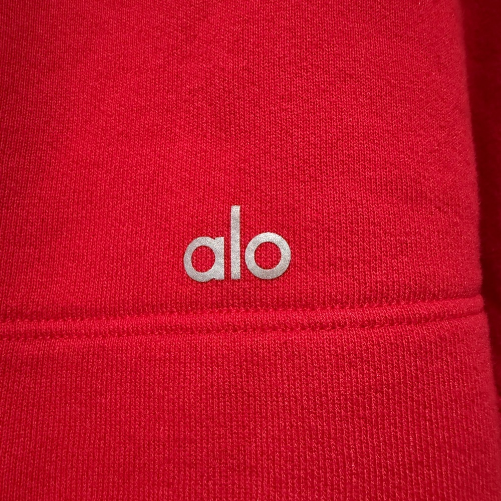 Auth. ✅ ALO Yoga “Bae” Crop Hoodie in “Bold Red” Size Large❤️ - Picture 6 of 9